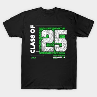 Class of 2025 Urban Streetwear // Graduation Class of '25 Green T-Shirt